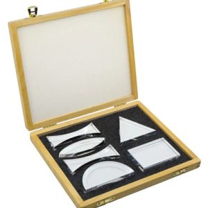 Acrylic Prisms and Lenses, 6 Pcs - Wooden Storage Box