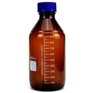 Reagent Bottle, Amber Colored Glass with Screw Cap