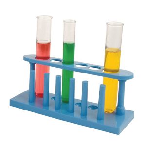 SET: Test Tube Rack 6H Polyprop with Pegs, with Four 16 x 125mm and Two 25 x 150mm Test Tube